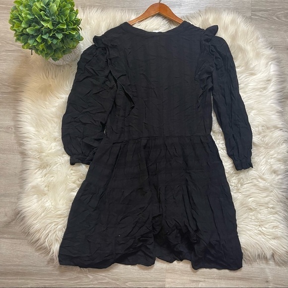 AMADI Anthropologie Rossi Ruffled Tunic‎ Dress Black - Picture 8 of 8
